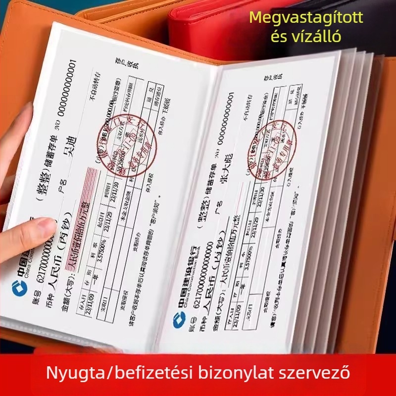 Nagy kapacitású kártyatartó, rekeszekkel a kártyákhoz, névjegykönyv, hordozható gyűjtemény-könyv és jegytároló táska