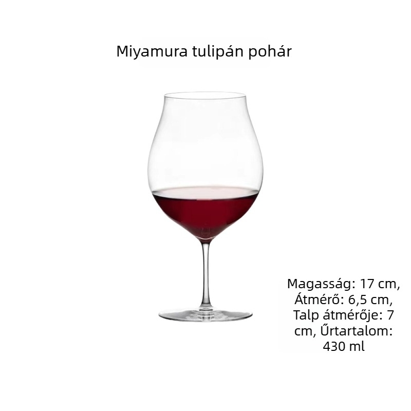 GENIYA japán stílusú borospohár, magas lábú, vörös és fehér bornak, pezsgőhöz