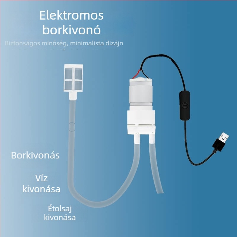 Elektromos borpumpa otthoni használatra, USB-töltésű