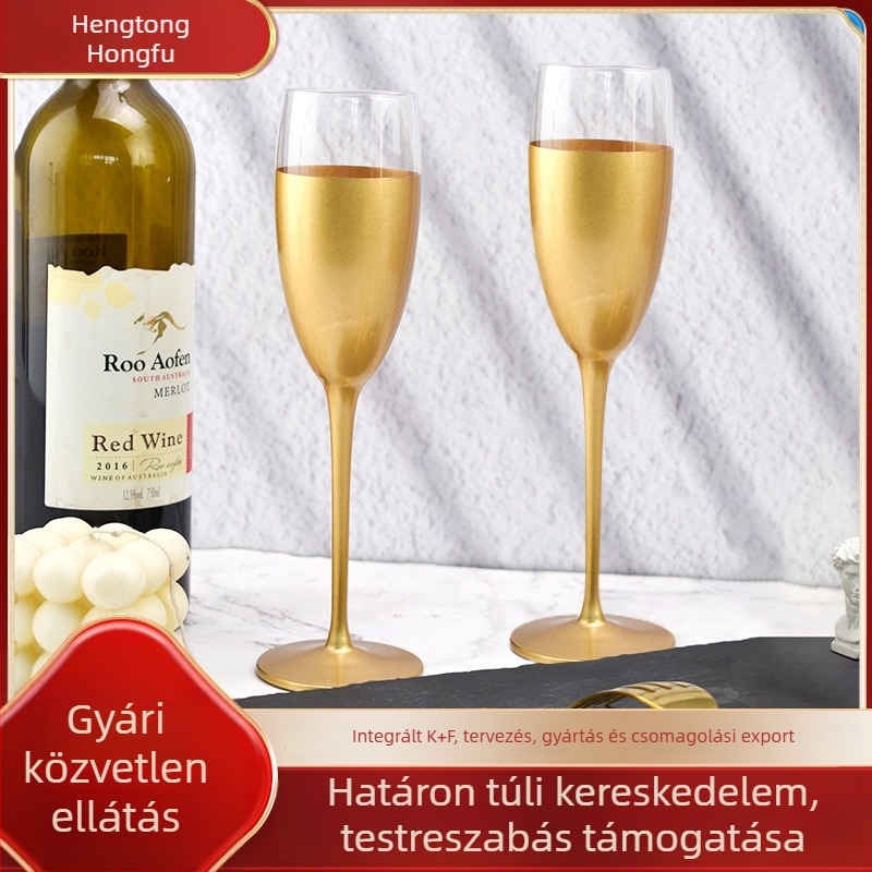 Üvegből készült pezsgő pohár, magas lábú, elegáns kialakítás otthoni használatra, koktél pohár, 101–200 ml