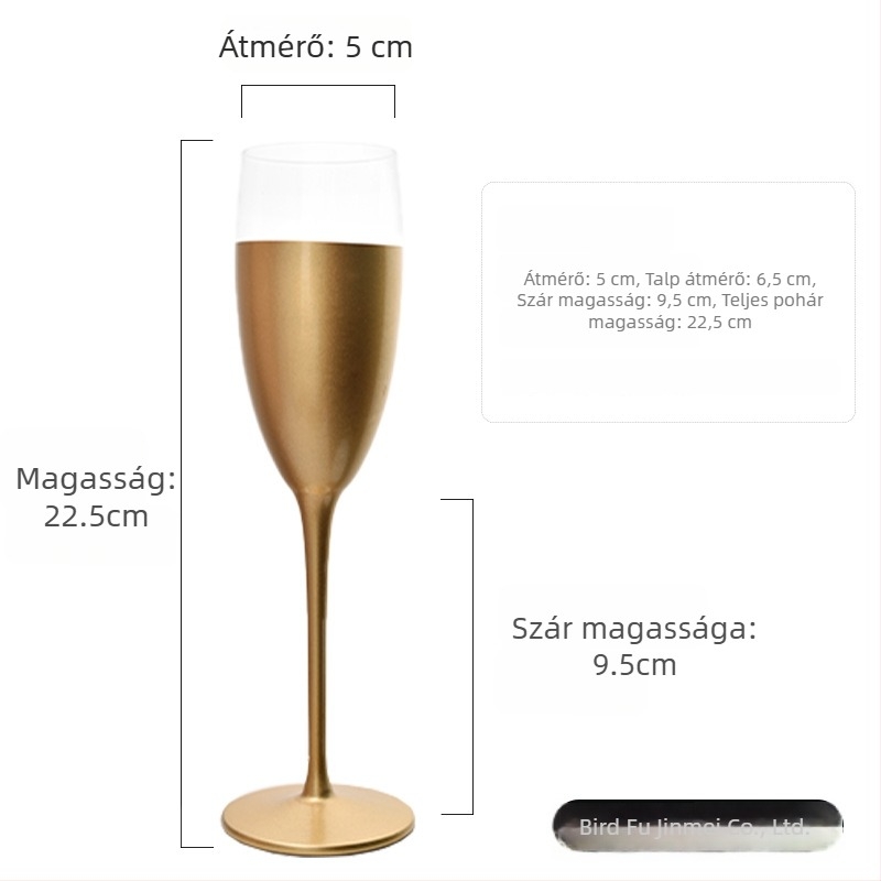 Üvegből készült pezsgő pohár, magas lábú, elegáns kialakítás otthoni használatra, koktél pohár, 101–200 ml