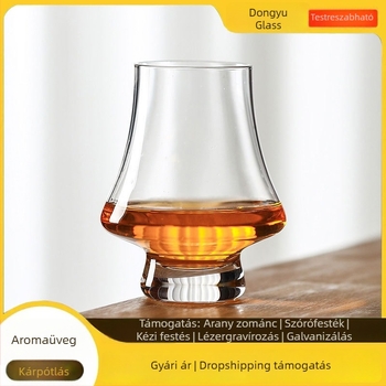 Francia stílusú aromás whisky pohár, niche italos pohár, vintage stílusú italtartó pohár, kóstoló pohár