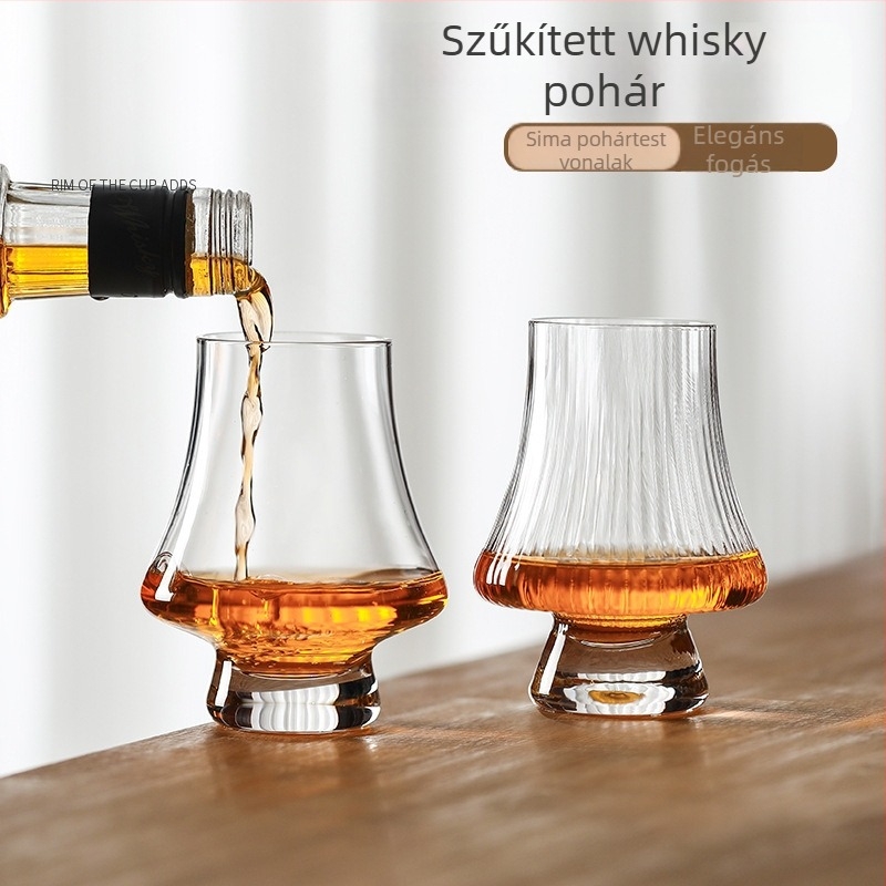 Francia stílusú aromás whisky pohár, niche italos pohár, vintage stílusú italtartó pohár, kóstoló pohár