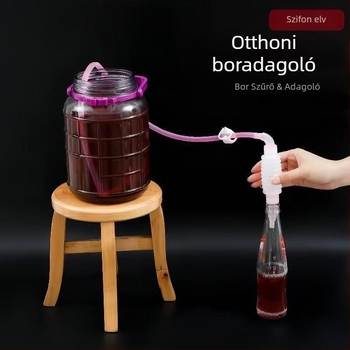 Otthoni szifonos borkivonó eszköz szűrővel