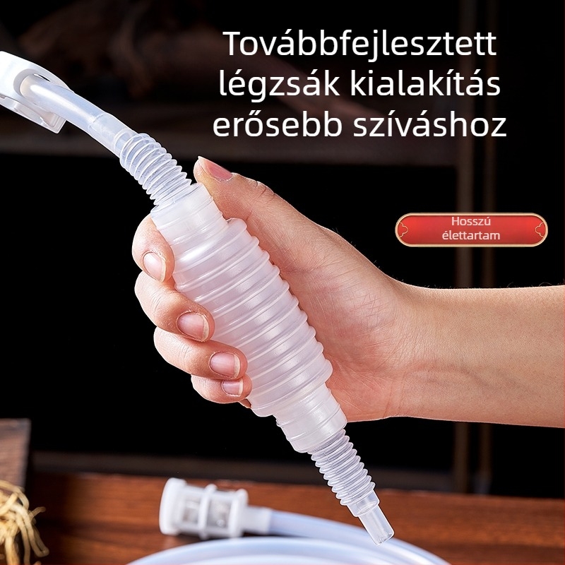 Önszívó borpumpa szűrővel a dugulás megelőzésére, élelmiszer-minőségű, szivárvány színű szívócső, borosüvegekhez