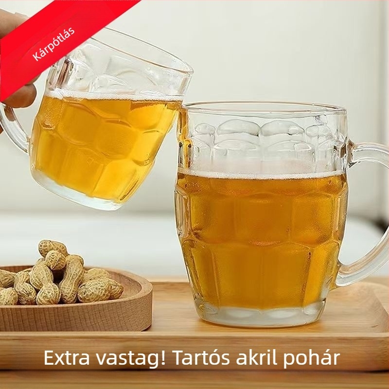 Ananászos akril sörös bögre, nagy kapacitású, vastagabb sörös pohár, hőálló tea- és italos pohár