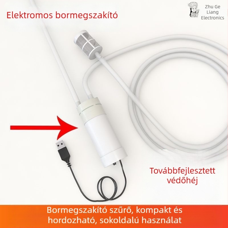 Elektronikus borkiadó készülék, önszívó, teljesen automata, otthoni borfiltráló készülék