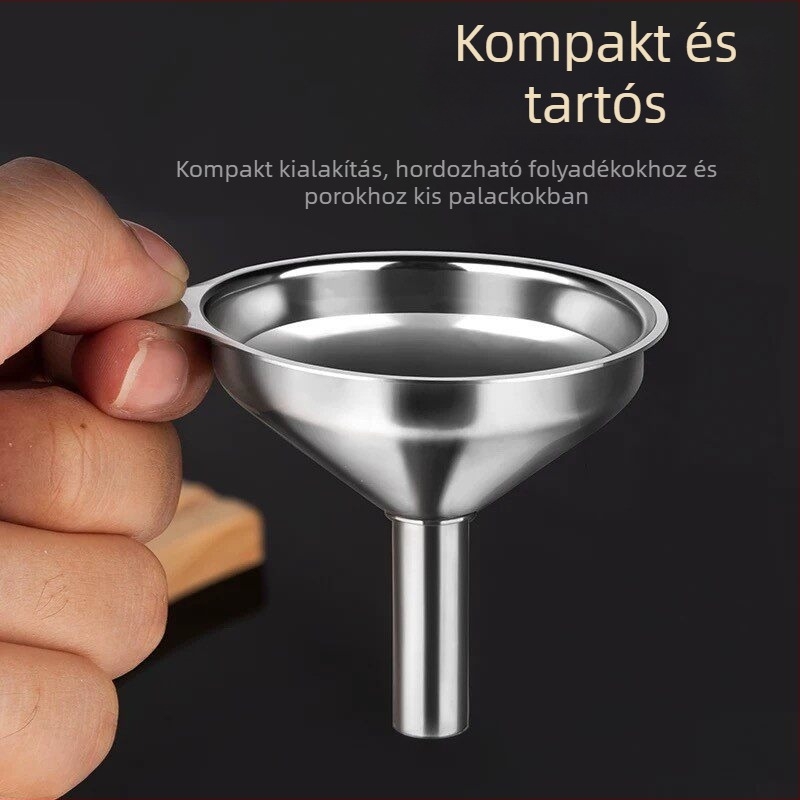 Otthoni használatra mini tölcsér készlet, kis átmérőjű rozsdamentes acél tölcsérek, borhoz és alkoholtí, konyhai olaj- és folyadékadagoló