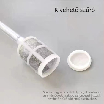 Háztartási szifon a bor szűrésére és házi italok készítésére, enzimek kivonása és szívó eszköz