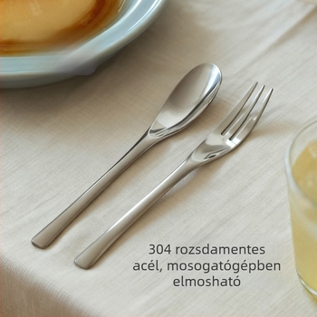 304 rozsdamentes acél desszertkanál, fagylaltkanál, kávékeverő kanál és gyümölcsvilla