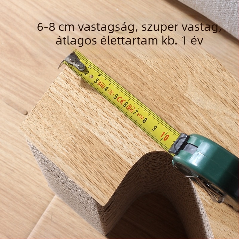 Nagy méretű macska karmoló deszka hullámkartonból, integrált fekhellyel, strapabíró és nem hullik a szálak