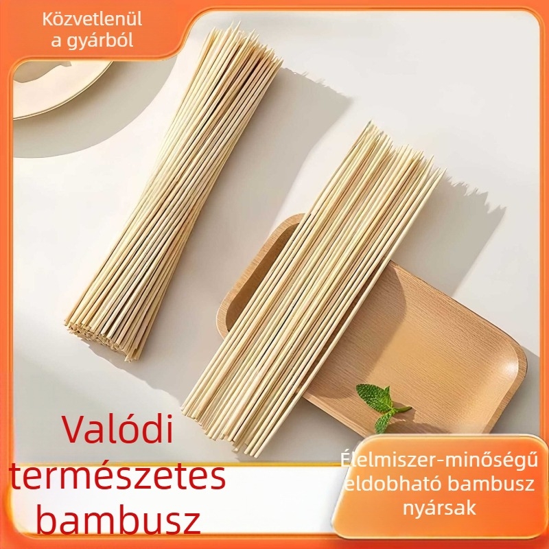 Grillezésre szánt bambusznyársak karamellizált gyümölcsökkel, báránynyársak, sült nyársak, grillezett glutén, kolbásznyársak, Bobo csirke nyársak, vattacukor