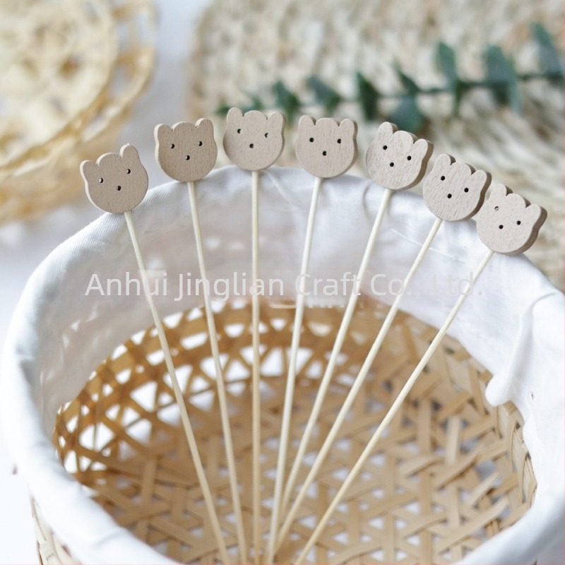 Panda fejű bambusznyárs, egyszer használatos koktél- és burgernyárs, otthoni dekoráció, 100 darab