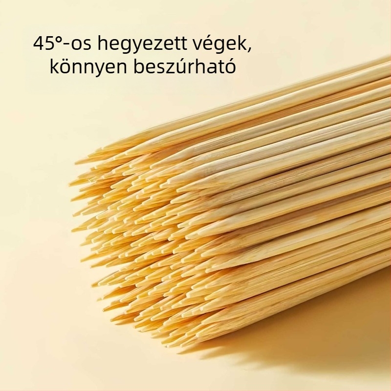 Egyszer használatos bambusznyárs grillhez, Odenhez, kandírozott gyümölcsökhöz, kolbászokhoz és marshmallowokhoz
