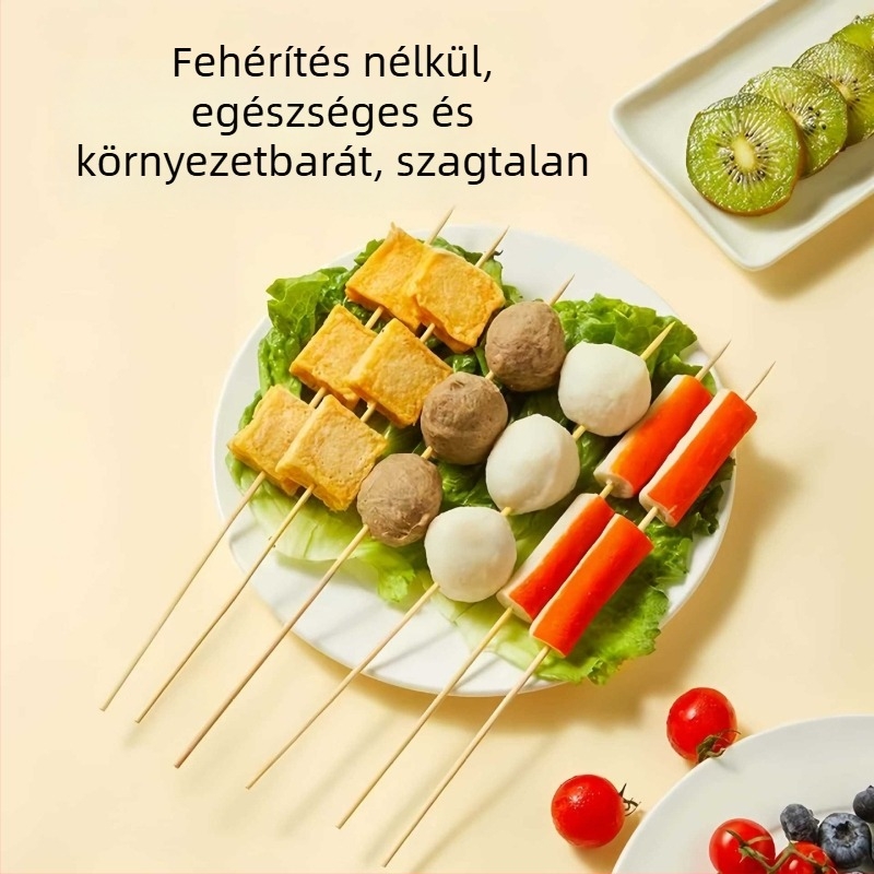Egyszer használatos bambusznyárs grillhez, Odenhez, kandírozott gyümölcsökhöz, kolbászokhoz és marshmallowokhoz