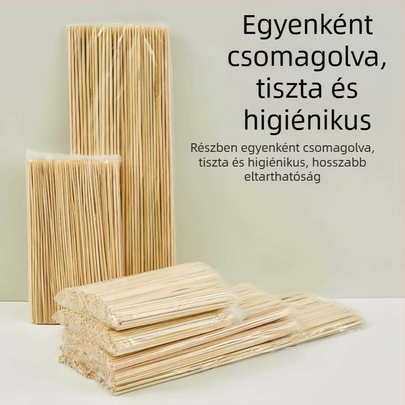 Egyszer használatos bambusznyárs grillhez, Odenhez, kandírozott gyümölcsökhöz, kolbászokhoz és marshmallowokhoz