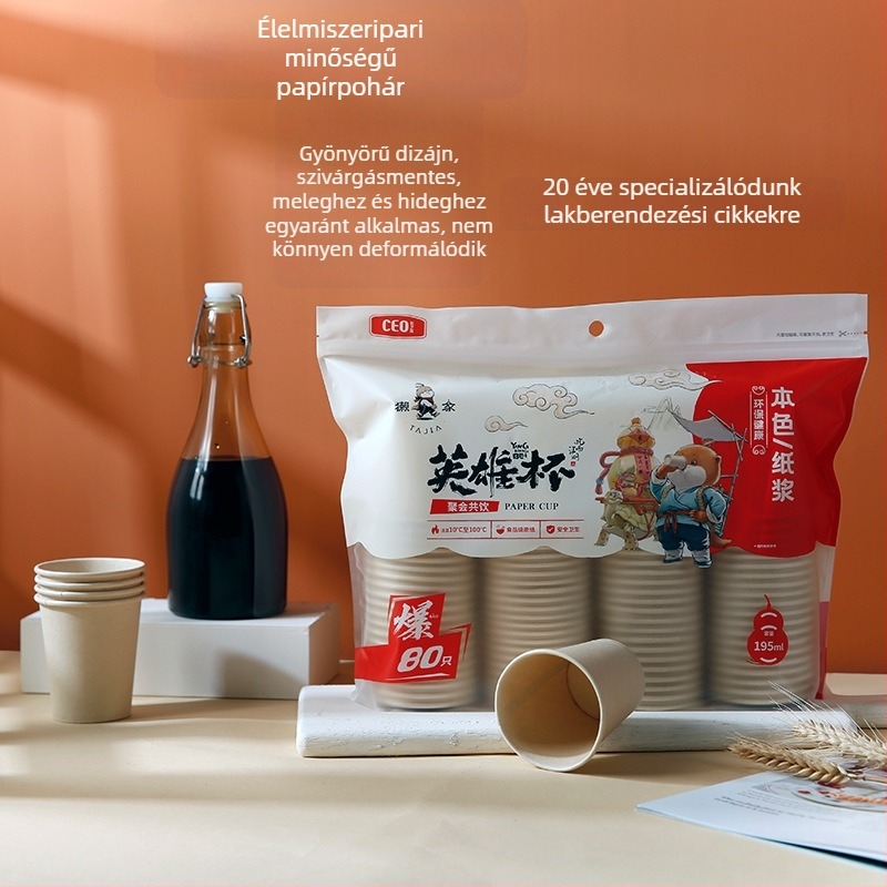 Háztartási és irodai papírpoharak, vastagított papírból készült poharak eredeti mintákkal