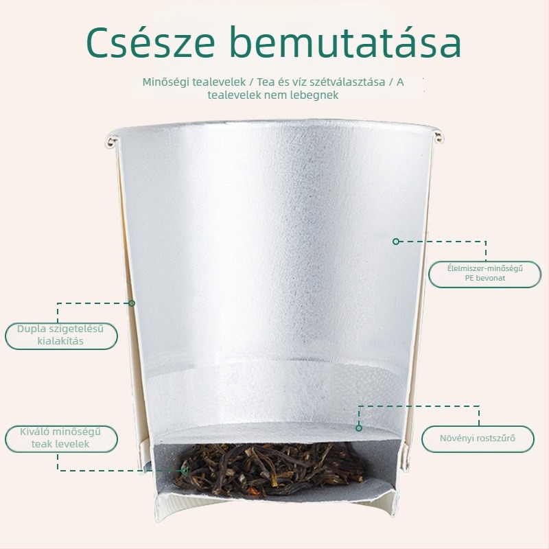 Egyszer használatos laminált papírpohár teáscsészével vendégek számára, szállodáknak és kluboknak (201–300 ml)