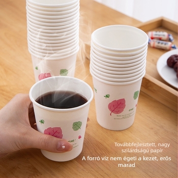 Forró italú egyszer használatos vastagított papír pohár, 201–300 ml, 50 db