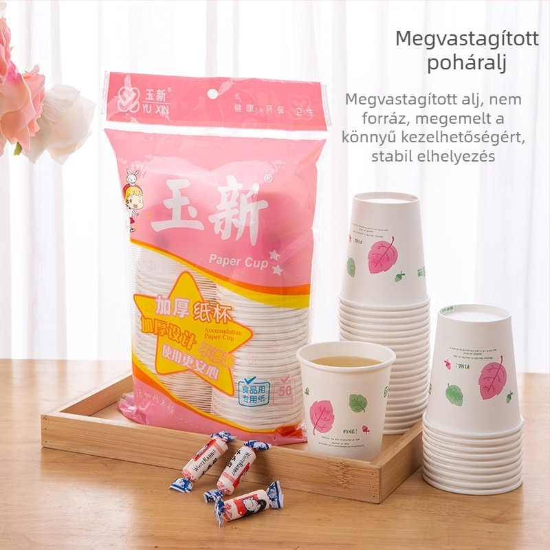 Forró italú egyszer használatos vastagított papír pohár, 201–300 ml, 50 db