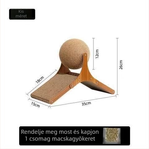 Sisal macska játék fészekkel és függőleges kaparódeszkával, kopásálló, szálmentes, kaparó labda, extra nagy