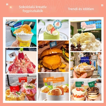 Személyre szabott fogpiszkáló zászlók ételekhez, hamburgerekhez, tortákhoz és desszertekhez