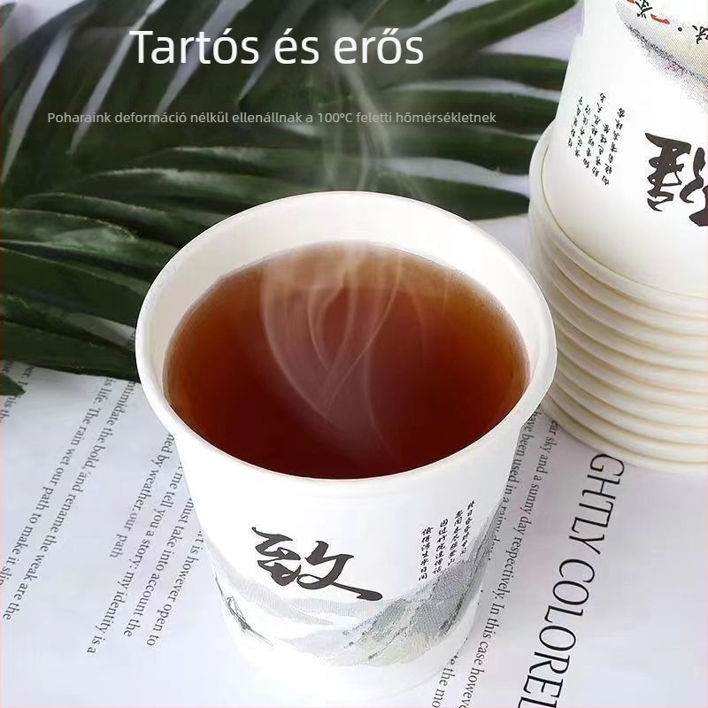 Vastagított egyszer használatos papír pohár, tartós, otthoni és irodai használatra, kávé- és teaceremóniákhoz