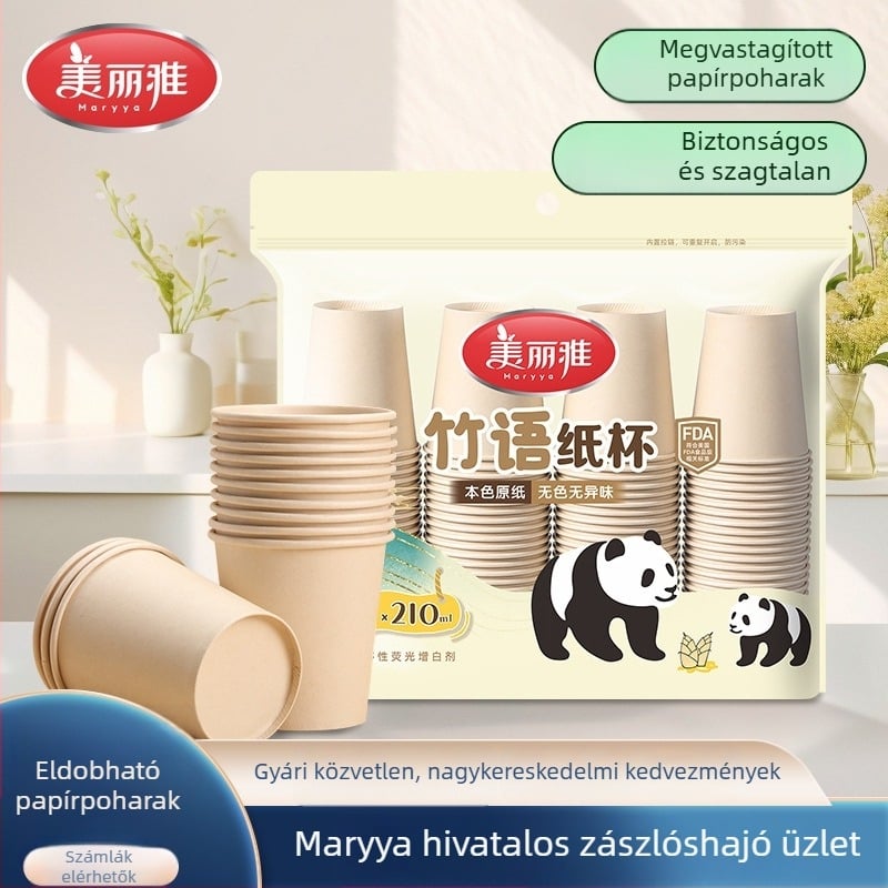 Egyszer használatos vastag papírpohár forró italokhoz, otthoni és irodai használatra, szivárgásmentes és hőálló, 201–300 ml