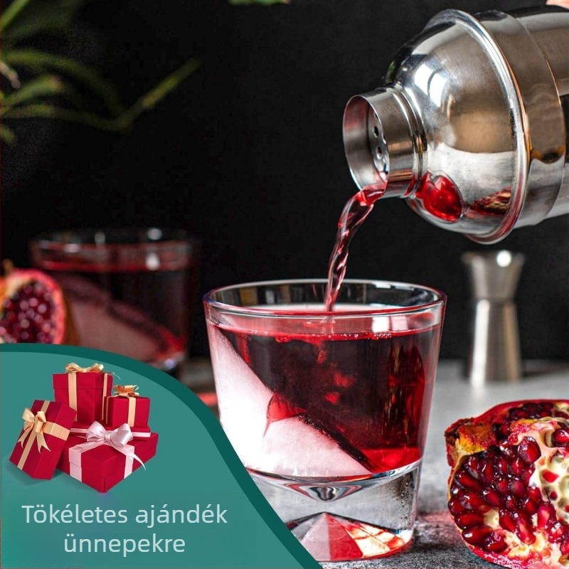 Rozsdamentes acél bár eszközkészlet bambusz tartóval