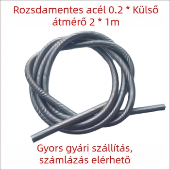 304 rozsdamentes acél feszítőrugó, 0,4, kis készülékek, játékok és autóipari alkalmazásokhoz