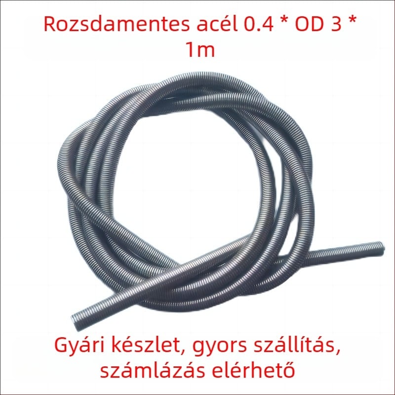 304 rozsdamentes acél feszítőrugó, 0,4, kis készülékek, játékok és autóipari alkalmazásokhoz
