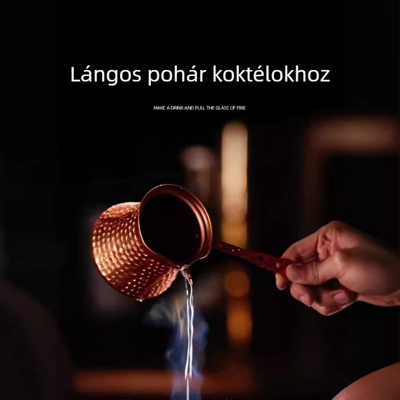 Rézbevonatú fém goblet bárhoz és koktélokhoz, vintage stílusú tölthető pohár, török kávés pohár