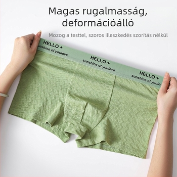 Pamut férfi alsónemű, légáteresztő, középmagas derék, jacquard textúra, antibakteriális, nagy méret