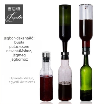Kristály bor-dekanter jégbor hűtő funkcióval, 1000 ml feletti kapacitás, fehér, könnyed luxus retro stílus