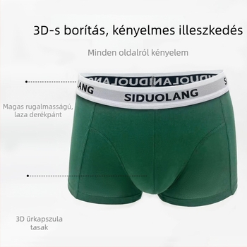 Férfi fésült pamut boxeralsó, négy évszakos, lélegző