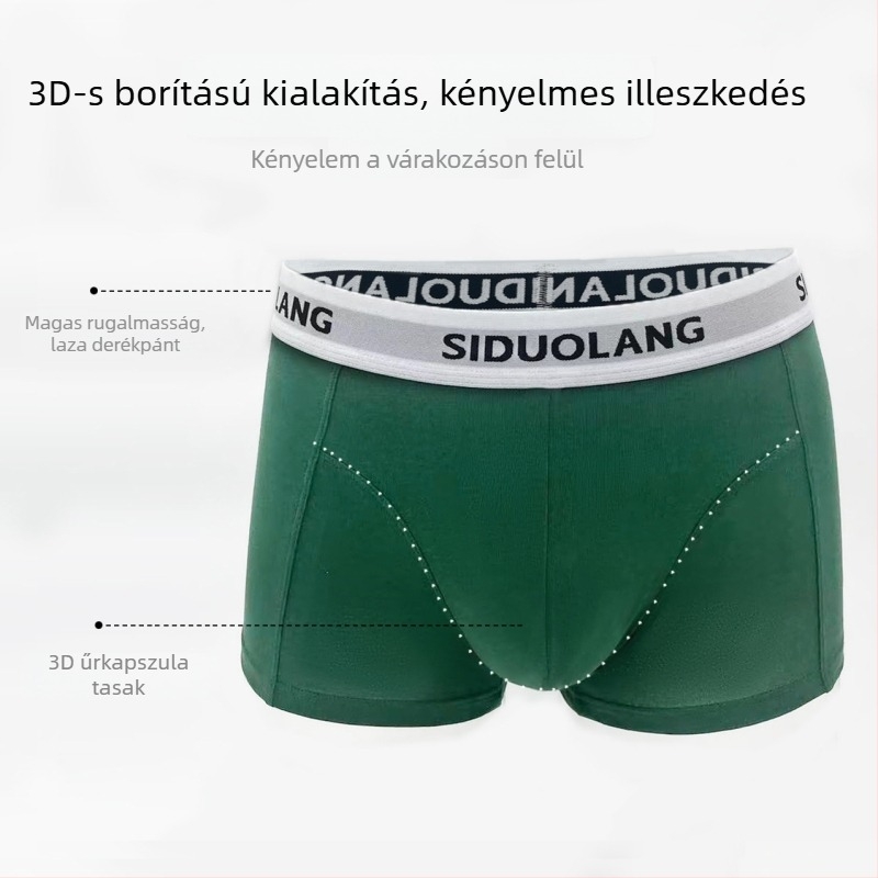 Férfi fésült pamut boxeralsó, négy évszakos, lélegző