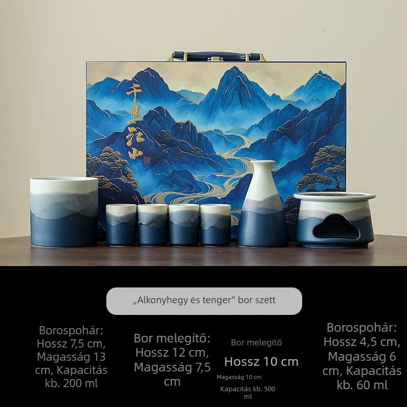 Forbidden City Cultural and Creative kerámia bormelegítő, japán stílusú bor szett — ajándék tanároknak, időseknek és ügyfeleknek, születésnapra és költözésre