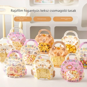 Card Head keksz cipzáros zacskó, Snowflake pastry élelmiszerbiztonsági csomagolás, átlátszó önzáró zacskó cukorkákhoz