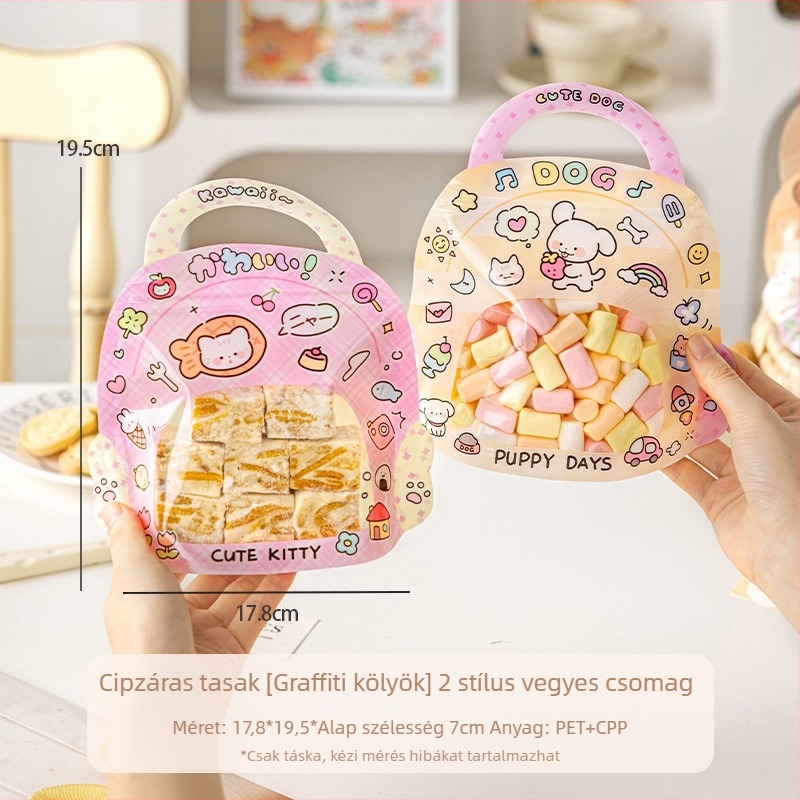 Card Head keksz cipzáros zacskó, Snowflake pastry élelmiszerbiztonsági csomagolás, átlátszó önzáró zacskó cukorkákhoz
