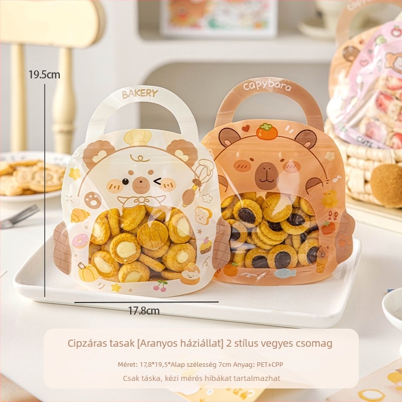 Card Head keksz cipzáros zacskó, Snowflake pastry élelmiszerbiztonsági csomagolás, átlátszó önzáró zacskó cukorkákhoz