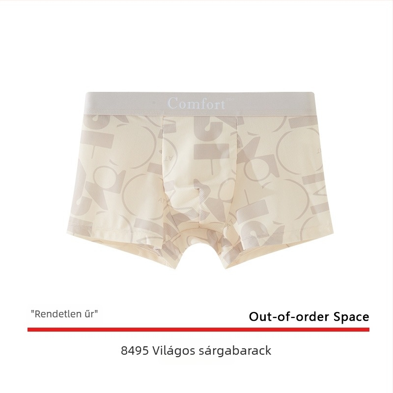Minimalista férfi boxeralsónemű Ice Silk anyagból, nyári vékony, légáteresztő, középső derékú, geometrikus mintával
