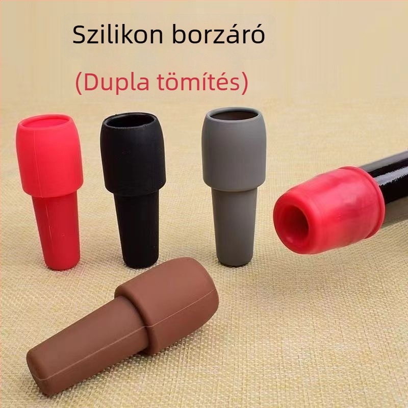 Univerzális szilikon dugó borosüveghez dupla tömítéssel