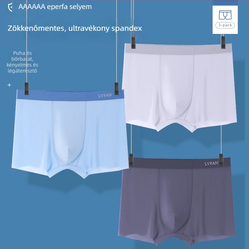 Tangge Férfi mulberry-selyem varrat nélküli boxeralsó, lélegző nyárra