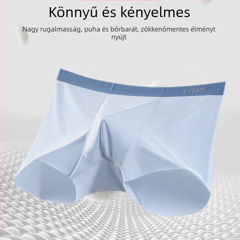 Tangge Férfi mulberry-selyem varrat nélküli boxeralsó, lélegző nyárra