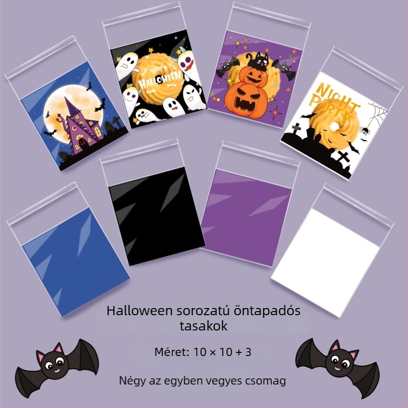 Halloween önzáró tasak édességekhez és süteményekhez