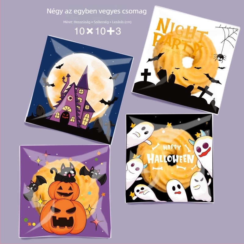 Halloween önzáró tasak édességekhez és süteményekhez