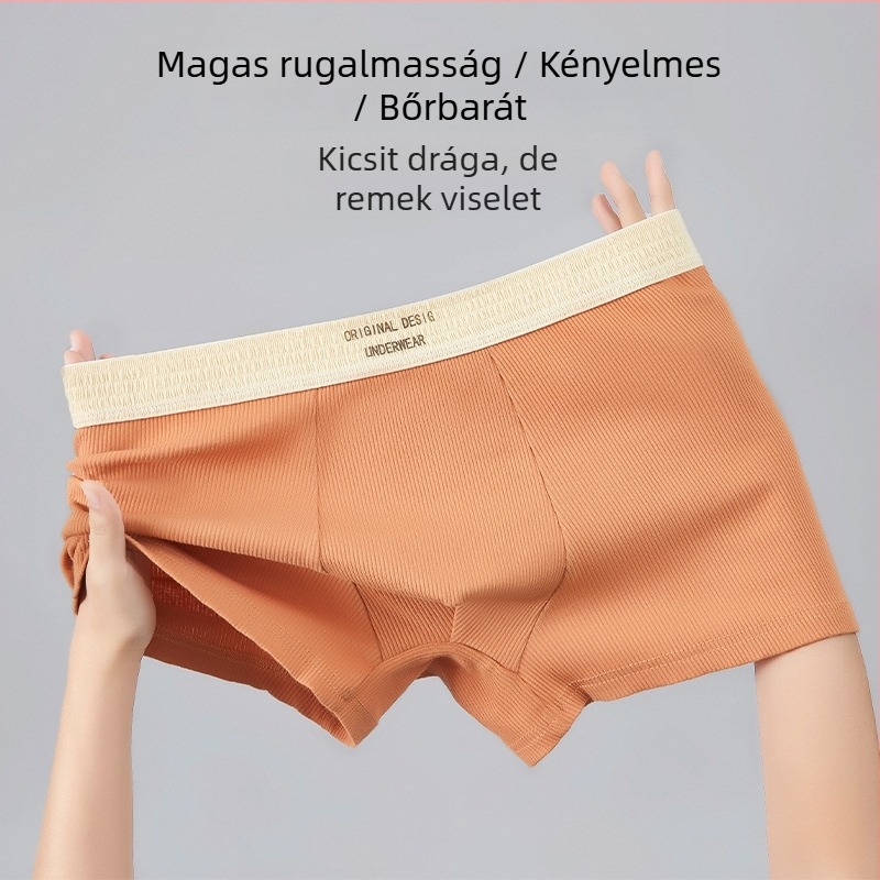 Férfi pamut boxeralsó, 5A antibakteriális, szabad esésű, lélegző, kényelmes, plusz méret