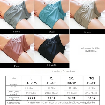 Férfi ice-silk légáteresztő boxer rövidnadrág, lazán szabott, plusz méret