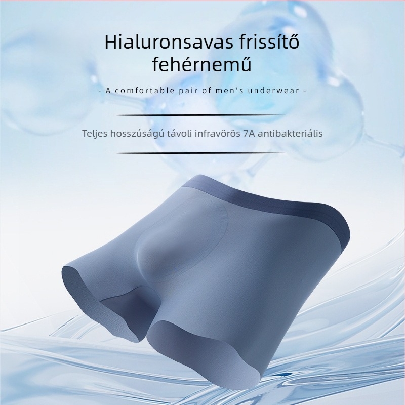 Plusz méretű férfi Ice Silk boxer briefs, 7A antibakteriális lágyéki rész, űrkapszula dizájn