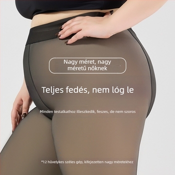 Plusz méretű nylon áttetsző harisnyanadrág bőr színű árnyalattal, integrált harisnyanadrág tavaszra és őszre